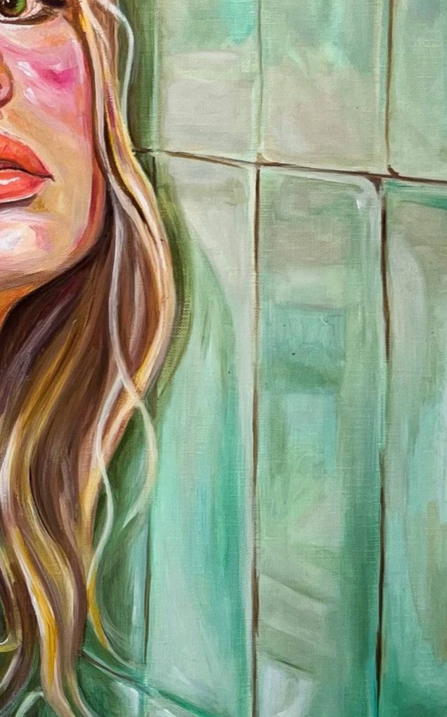 Unbothered — original People — detail 6 — painting by Phaedra | VanArtHub original art