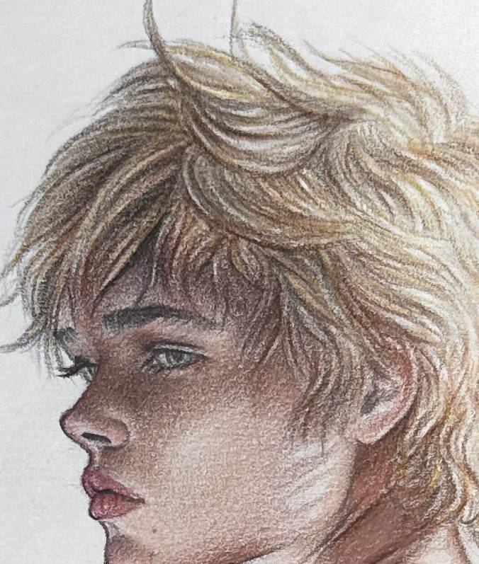 Signed by Memory – detail 4 – Colored pencils on artboard by Phaedra | VanArtHub