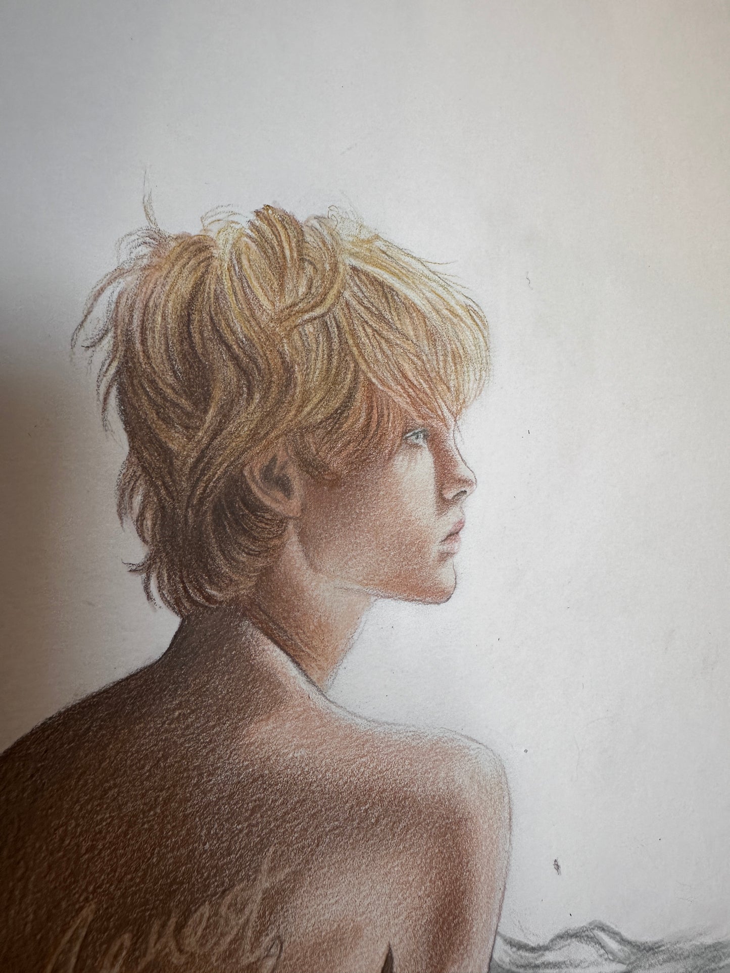 The Name You Left Behind — original Animal, People — detail 4 — colored pencil by Phaedra | VanArtHub original art