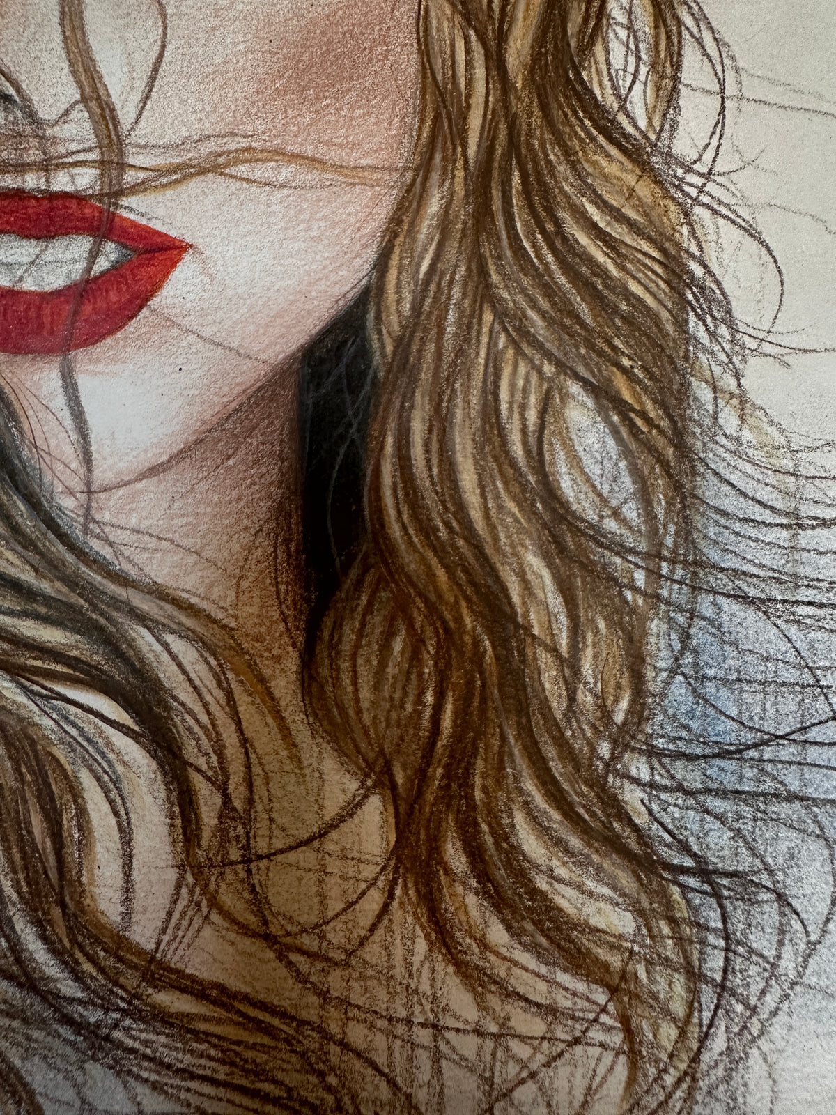Wild Grace — original People, Nature — detail 4 — painting by Phaedra | VanArtHub original art