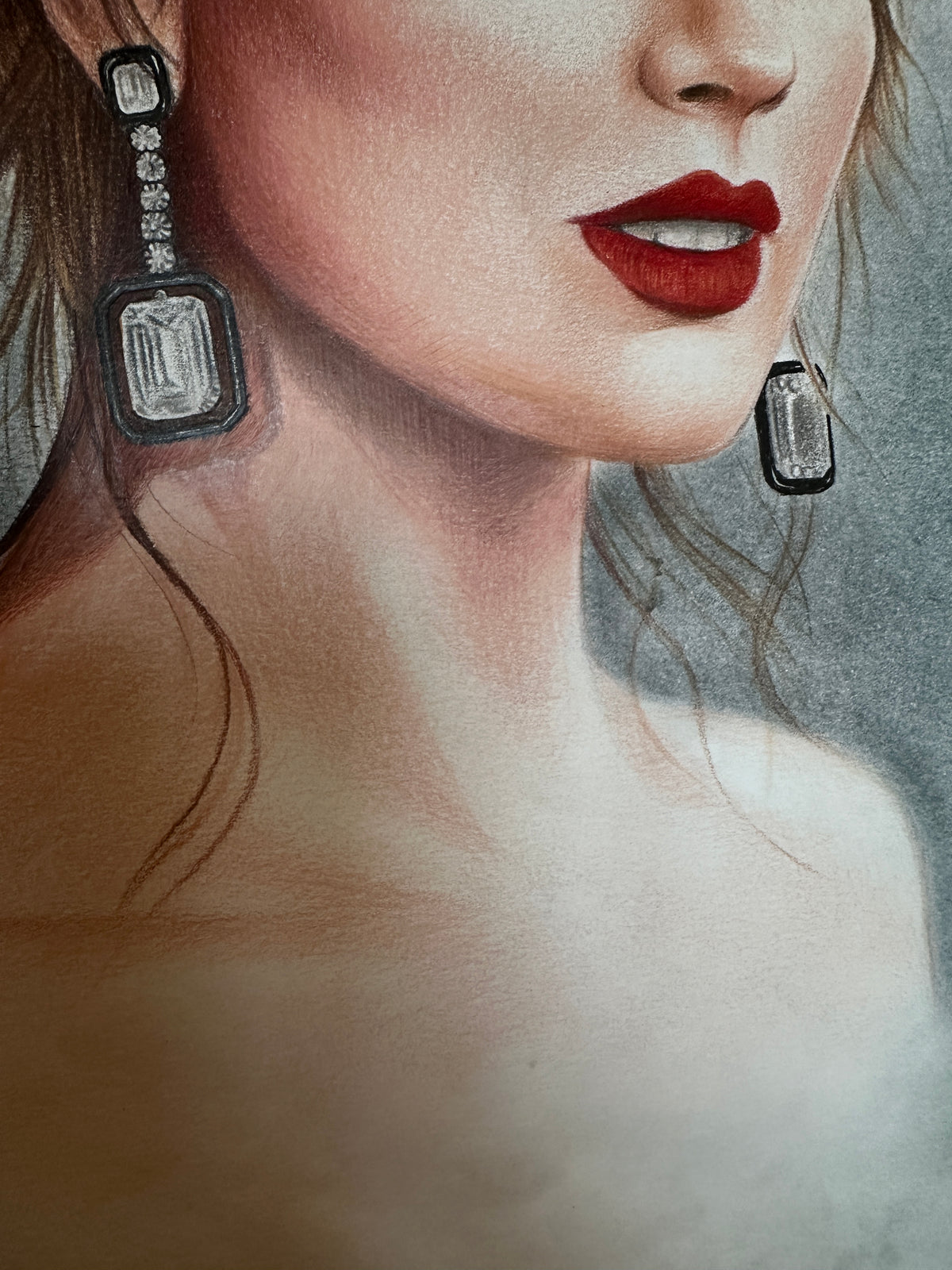 The Swift Silence — Abstract People — detail 5 — colored pencil by Phaedra | VanArtHub original art