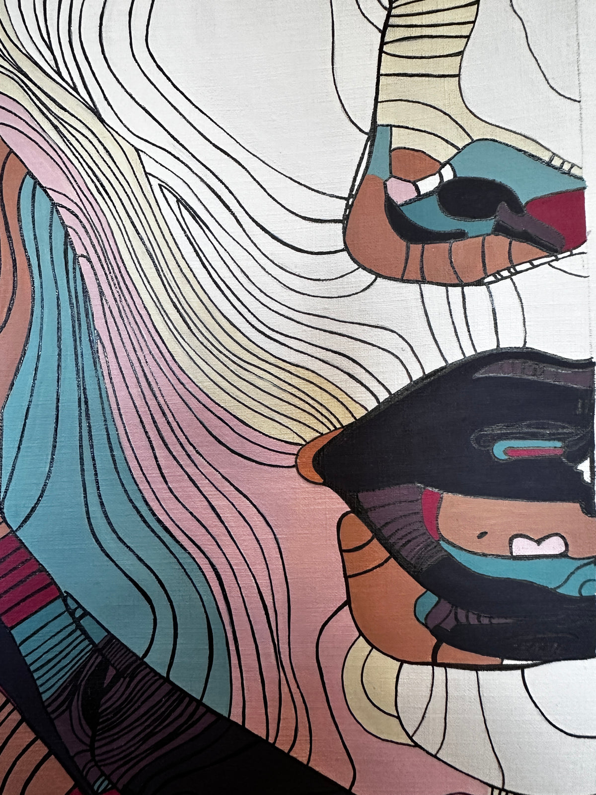 Layers of Her — original People — detail 4 — acrylic by Nahira | VanArtHub original art