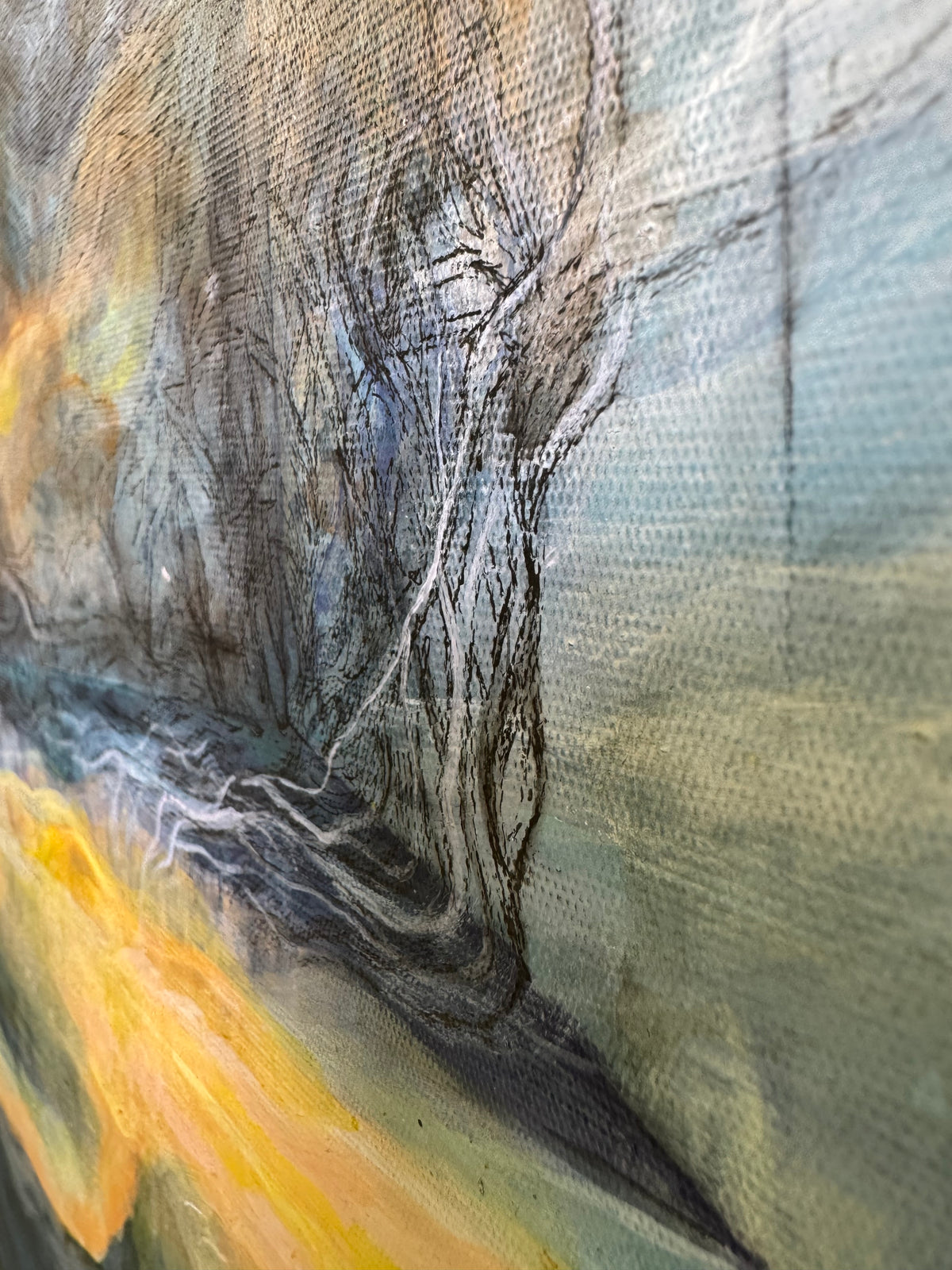 Return — Abstract art — detail 6 — acrylic by Roshan | VanArtHub original art