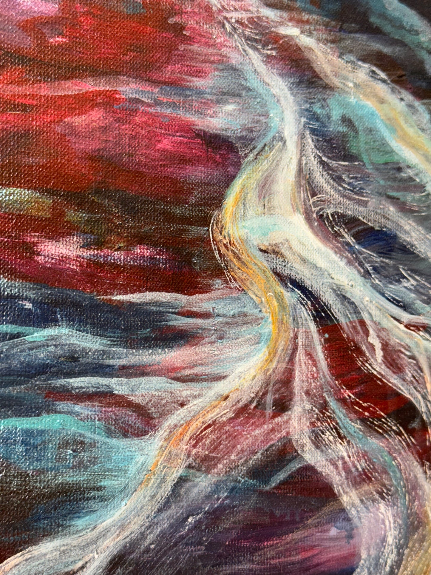 The Eternal Ledger — Abstract art — detail 5 — painting by Roshan | VanArtHub original art
