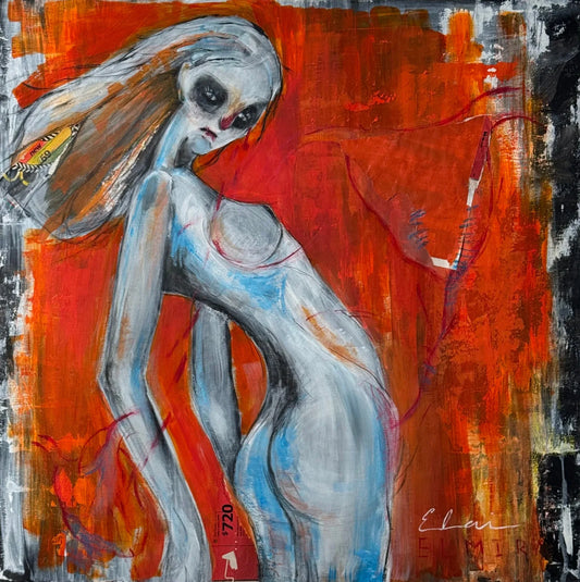 Original mixed media painting on canvas by Elmira Hokmabadi