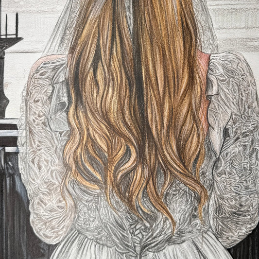 Original colored pencil artwork on artboard by Phaedra