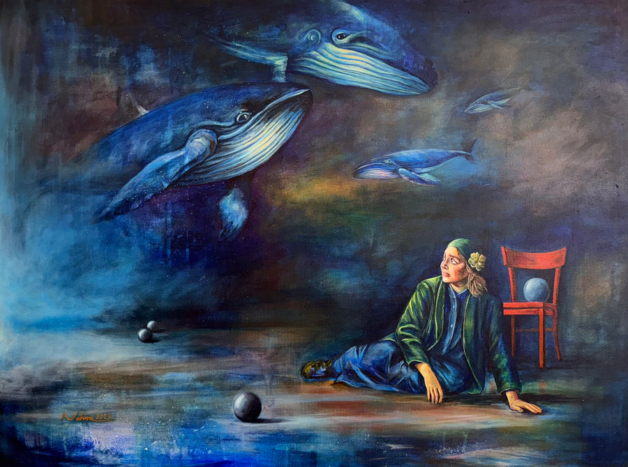 Terrifying Beauty: Original Acrylic on Canvas by Nahira | VanArtHub, an original painting in the Hotel Lobby Art collection