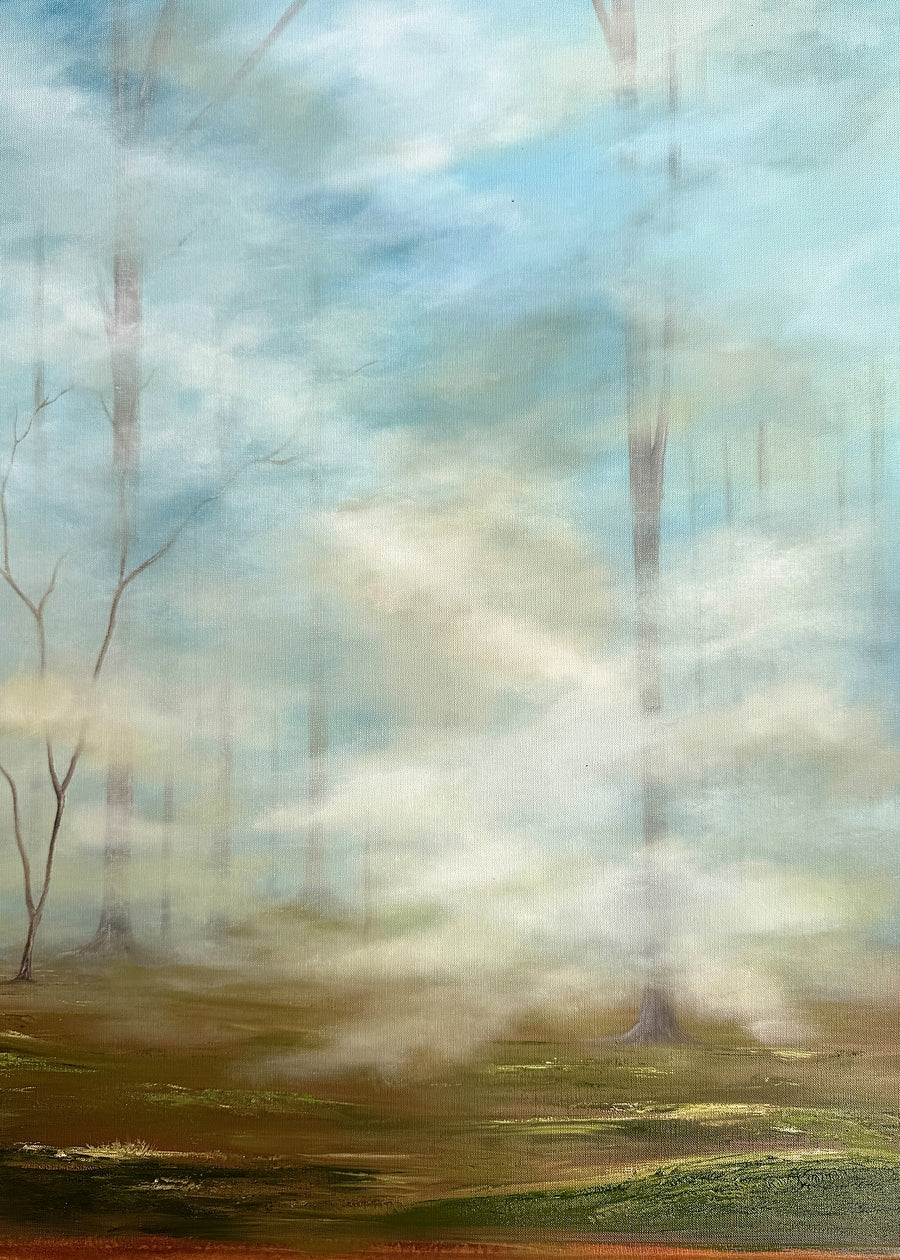 Whisper of the Mist: Original Oil on Canvas by Phaedra | VanArtHub, an original painting in the Luxury Hotel Art collection
