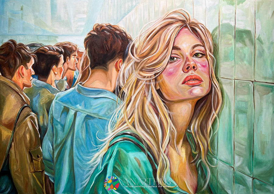 Unbothered: Original Oil on Canvas by Phaedra | VanArtHub, an original painting in the Vancouver Interior Art collection