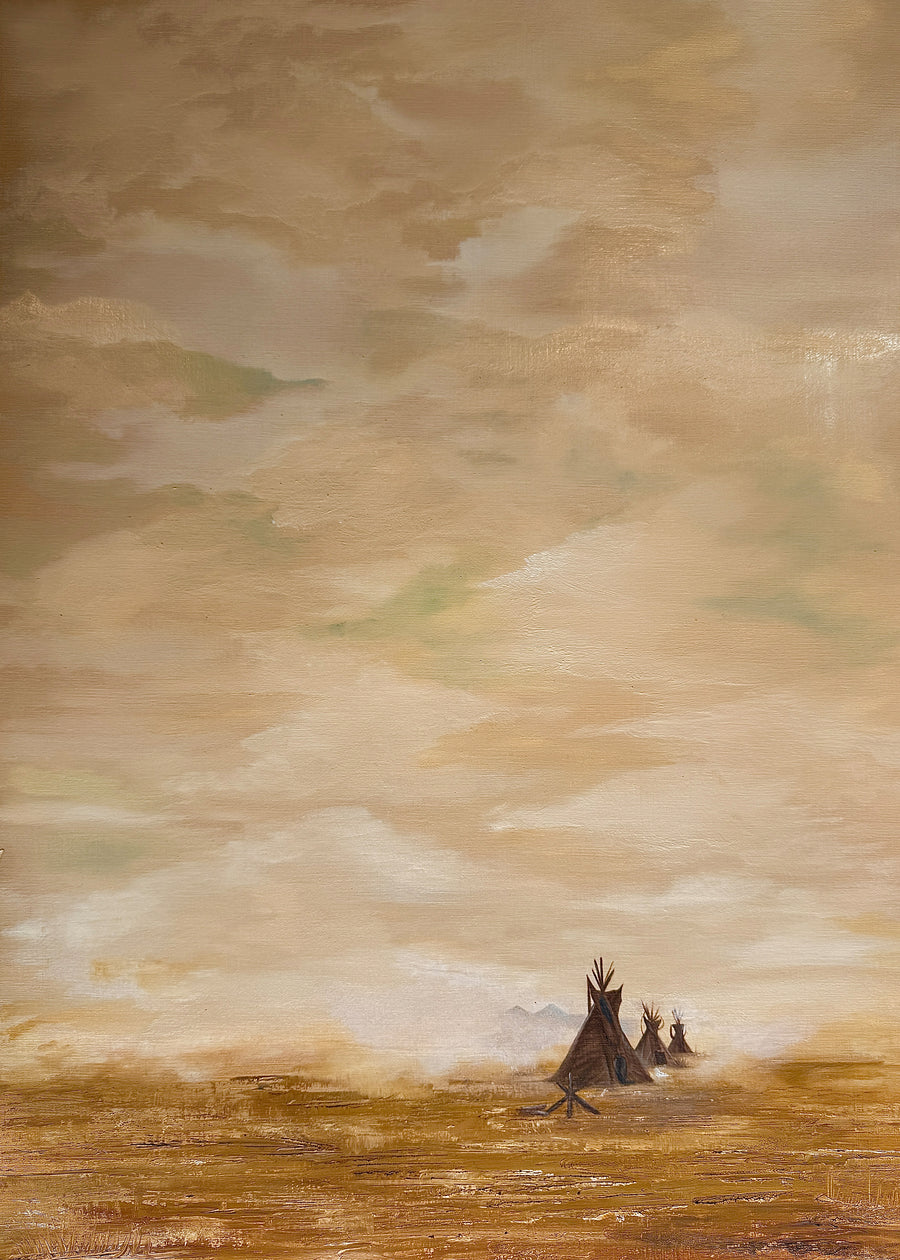 Silence of the Desert: Original Oil on Canvas | VanArtHub, an original painting in the Statement Artwork for Commercial Spaces collection