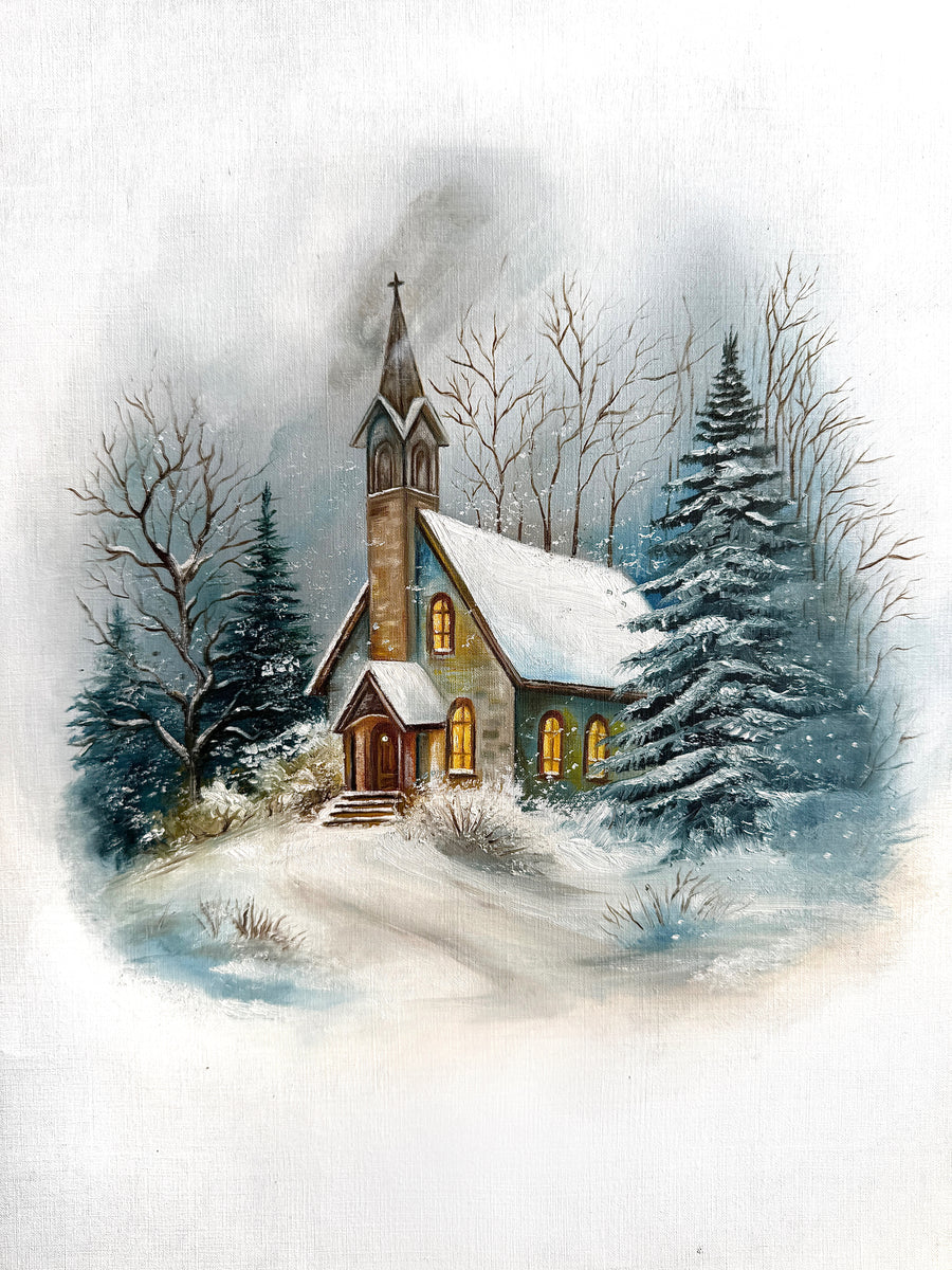 Whispers of Winterlight: Original Oil on Canvas by Phaedra | VanArtHub, an original painting in the Landscape Paintings: Original Nature & Scenery Art | VanArtHub collection