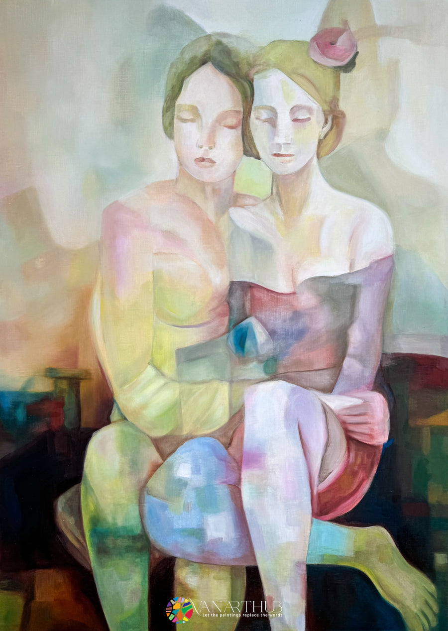 Bound by Silence: Original Acrylic on Canvas | VanArtHub, an original painting in the Large Statement Paintings collection