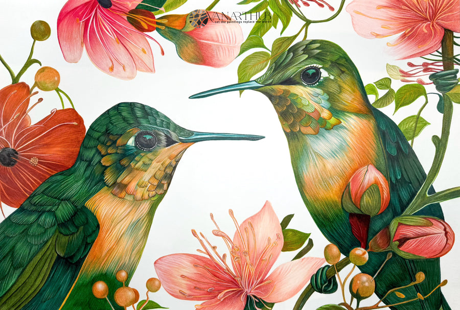 Whispering Wings: Original Oil on Canvas | VanArtHub, an original painting in the Contemporary Art collection