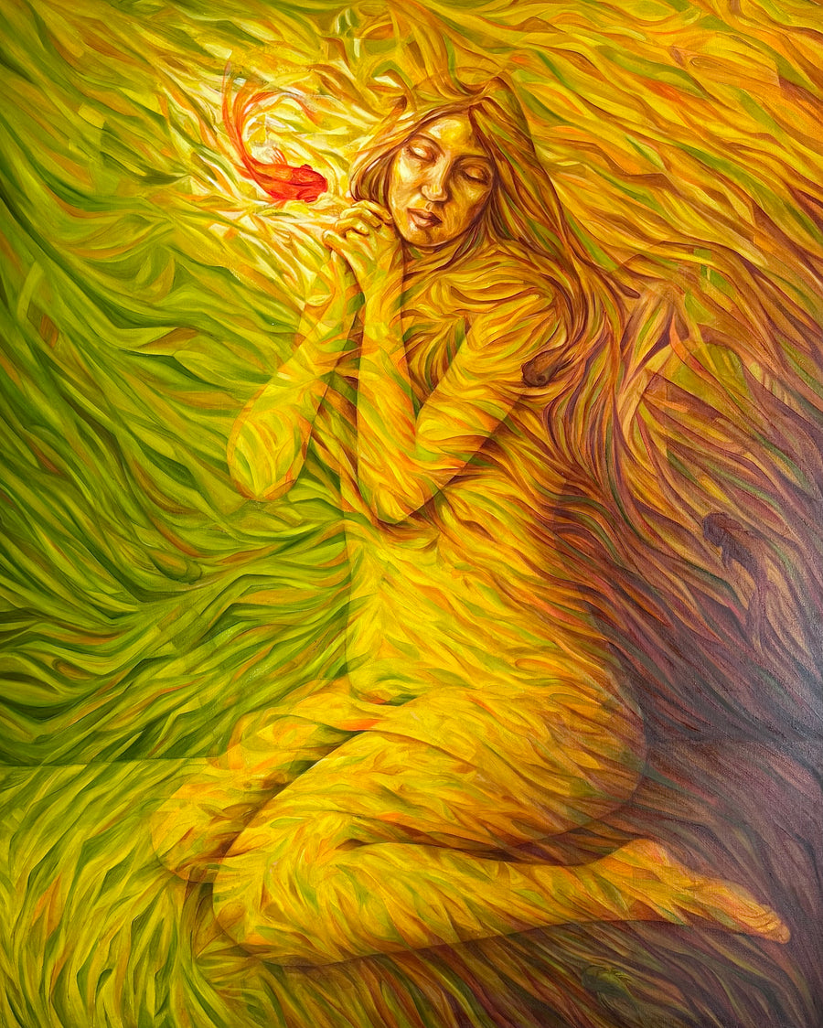 Green Soul 02: Original Oil on Canvas by Nahira | VanArtHub, an original painting in the Modern Paintings: Bold Contemporary Original Art | VanArtHub collection
