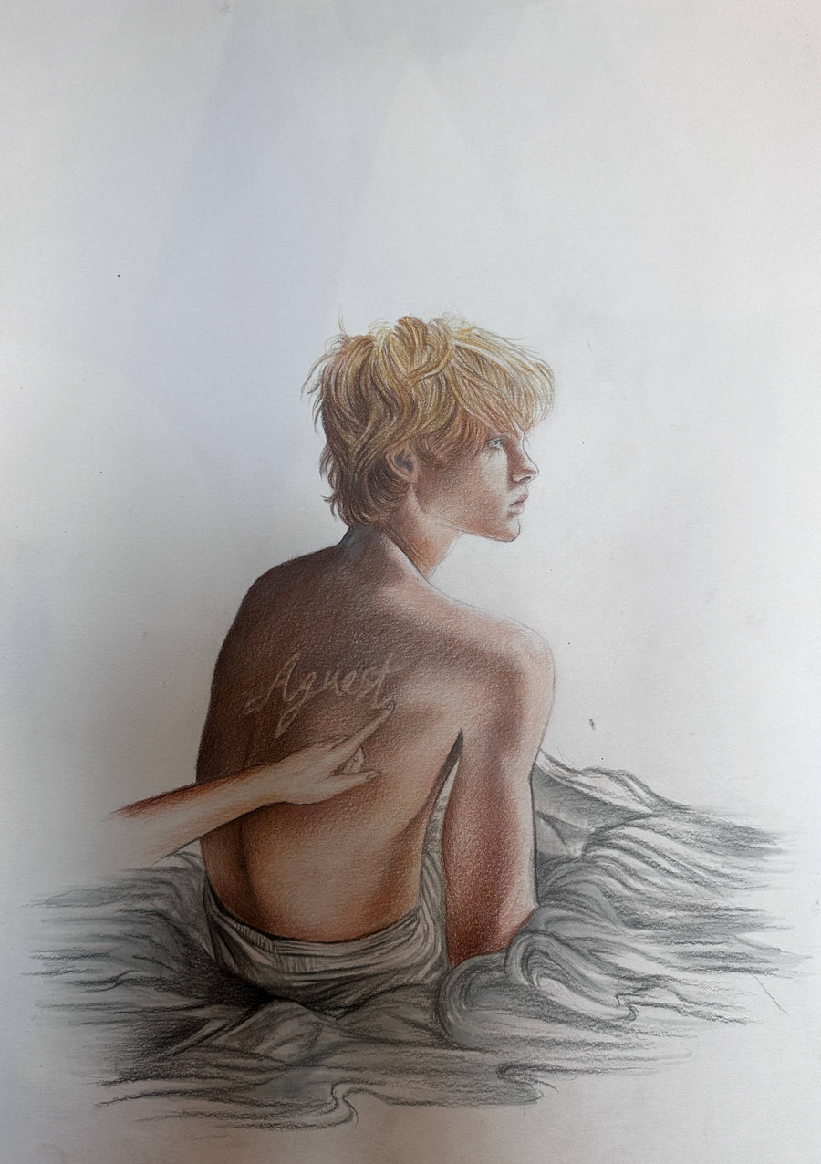The Name You Left Behind: Original Colored Pencil on Artboard by Phaedra | VanArtHub, an original painting in the Animal collection