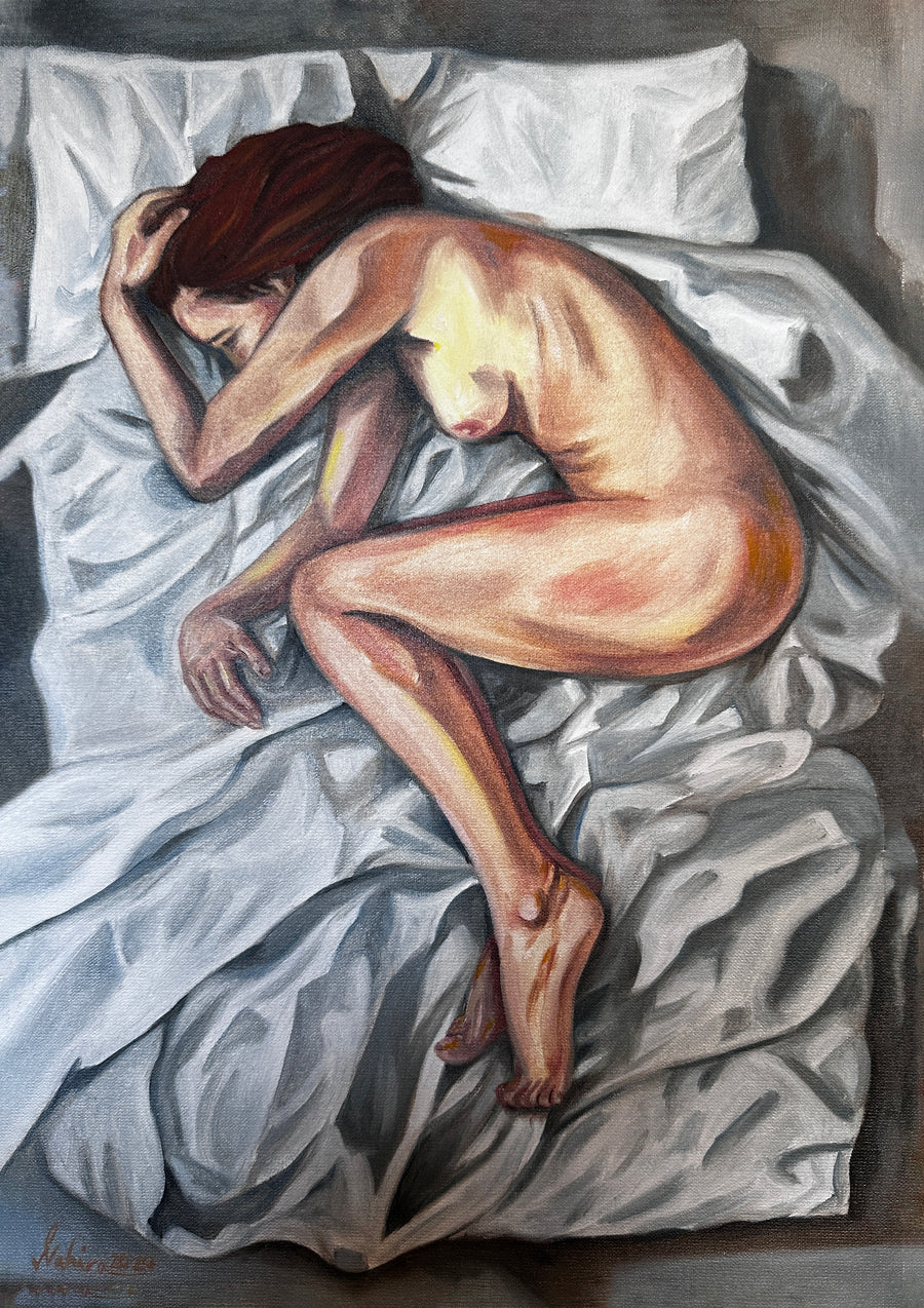 Where the Silence Rests: Original Oil on Canvas by Nahira | VanArtHub, an original painting in the Vancouver Interior Art collection