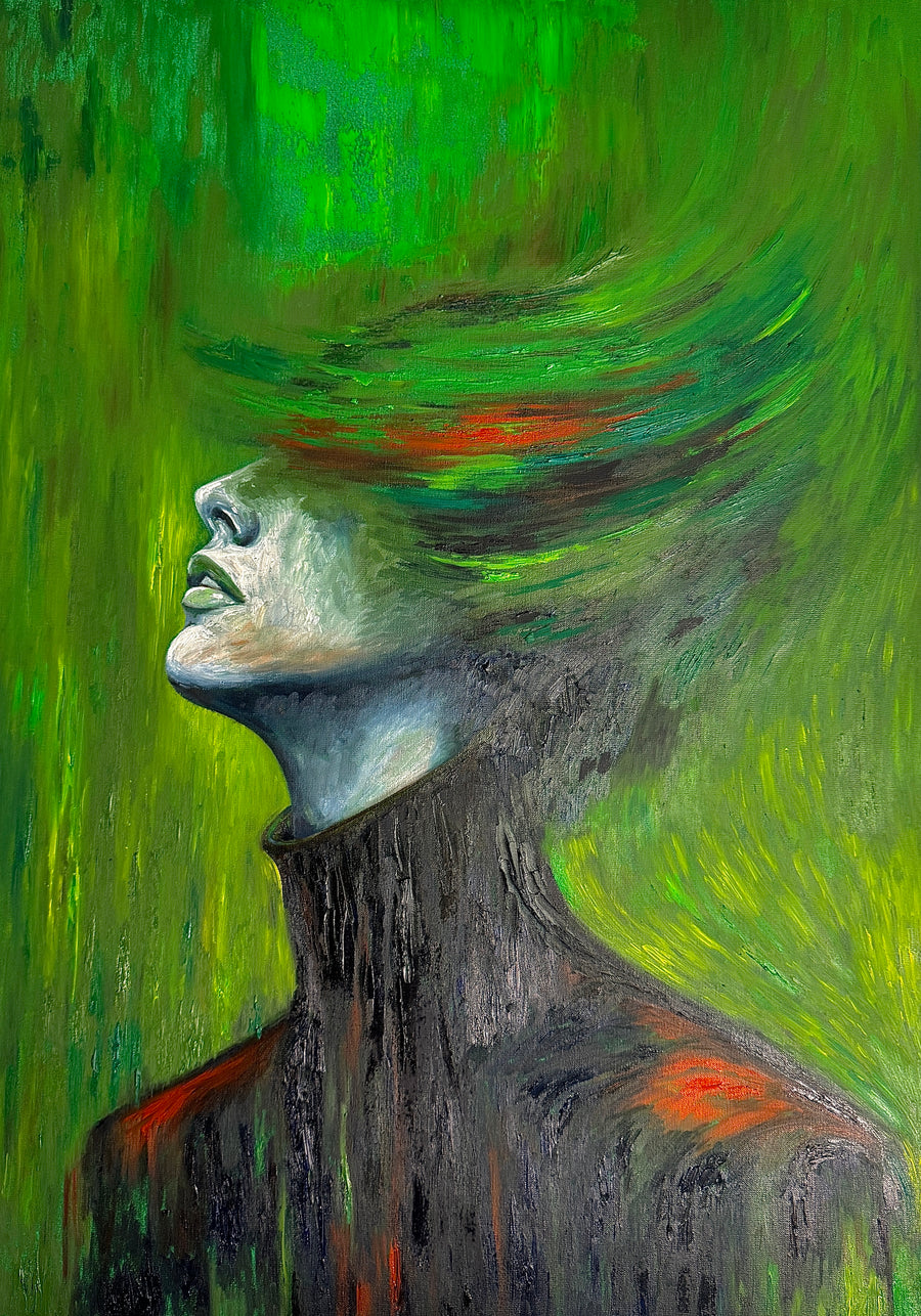 Veil of Perception: Original Oil on Canvas | VanArtHub, an original painting in the Contemporary Office Paintings collection