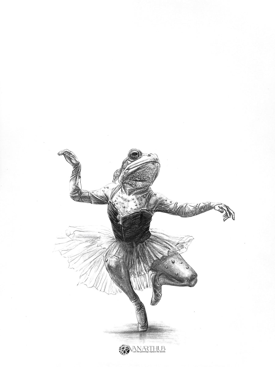 Ballet of the Swamp: Original Graphite on Artboard by Maria | VanArtHub, an original painting in the Colored Pencil collection