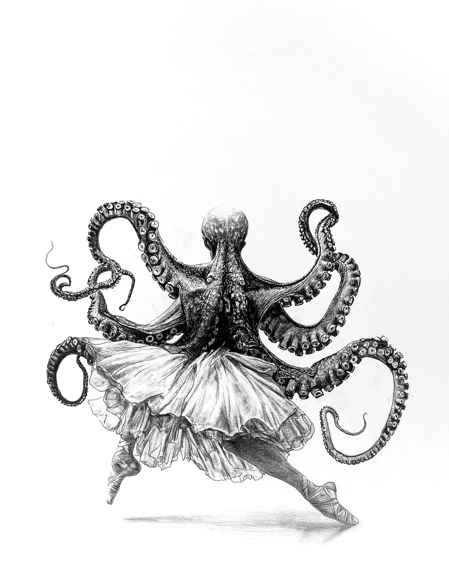 Dance of Instincts: Original Graphite on Artboard by Maria | VanArtHub, an original painting in the Luxury Living Room Art collection