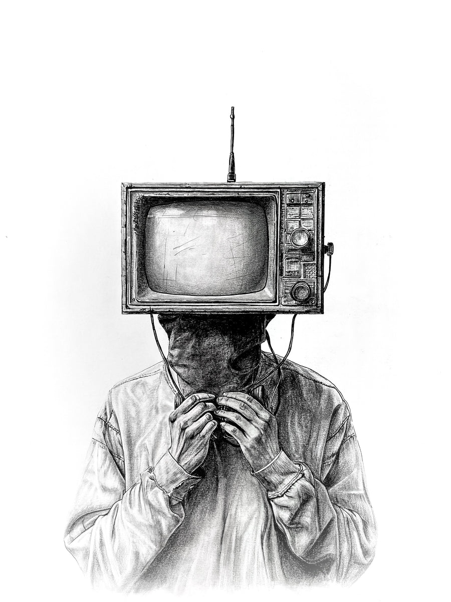 Silent Frequency: Original Graphite on Artboard by Maria | VanArtHub, an original painting in the Vancouver Wall Art collection