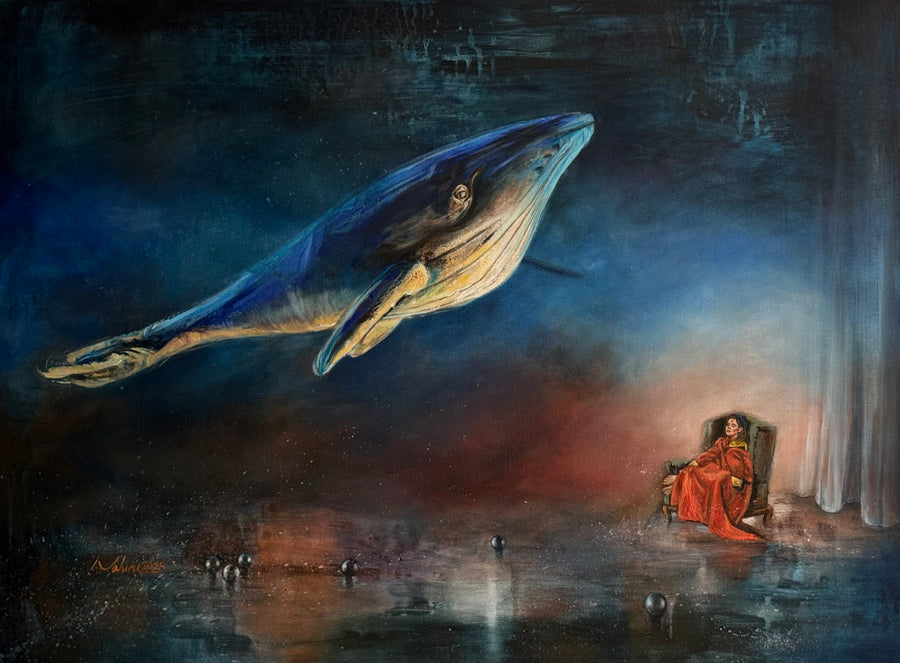 Calm in the Dark: Original Acrylic on Canvas by Nahira | VanArtHub, an original painting in the Large Statement Paintings collection