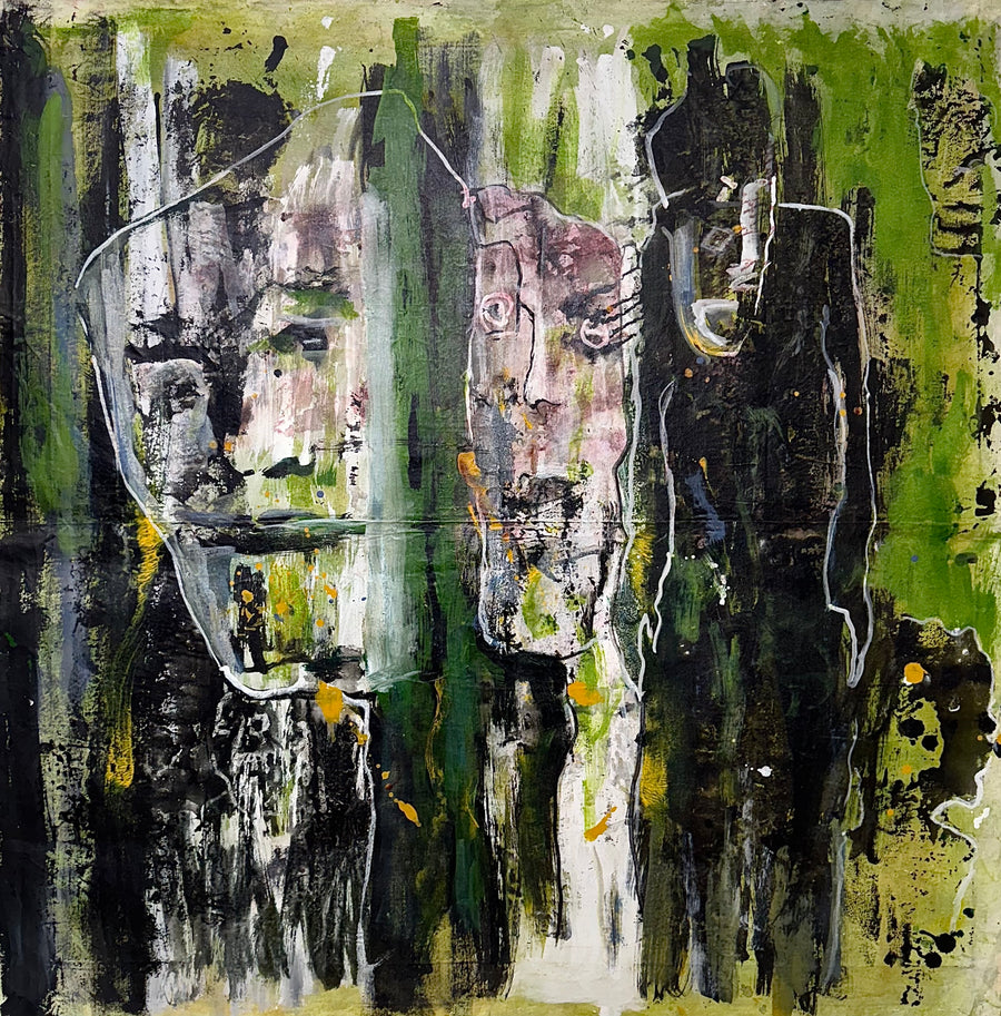 Us: Original Acrylic on Canvas by Ziba Vishteh | VanArtHub, an original painting in the Office Wall Art collection