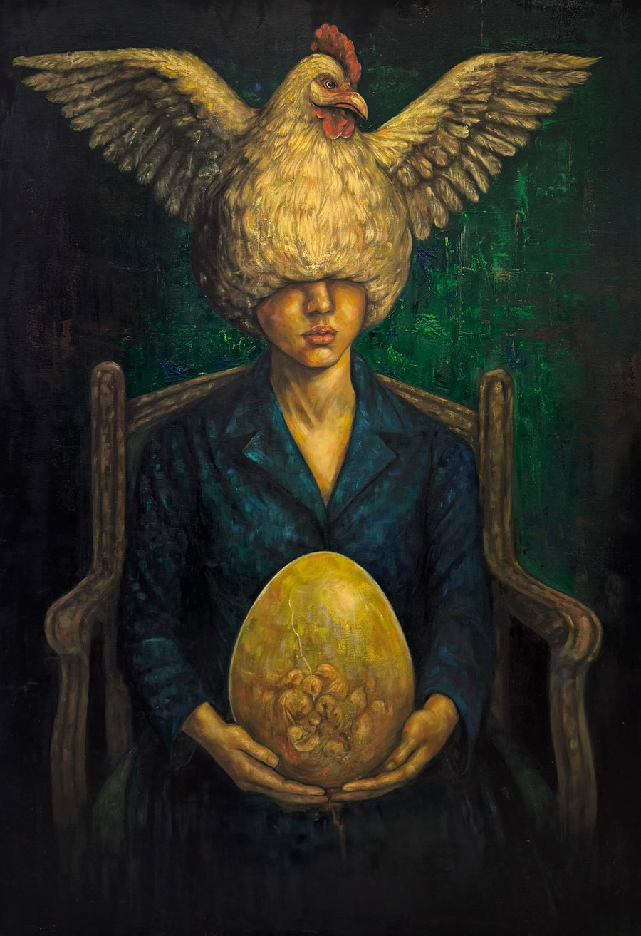 Birth of Death: Original Oil on Canvas by Phaedra | VanArtHub, an original painting in the Large Statement Paintings collection