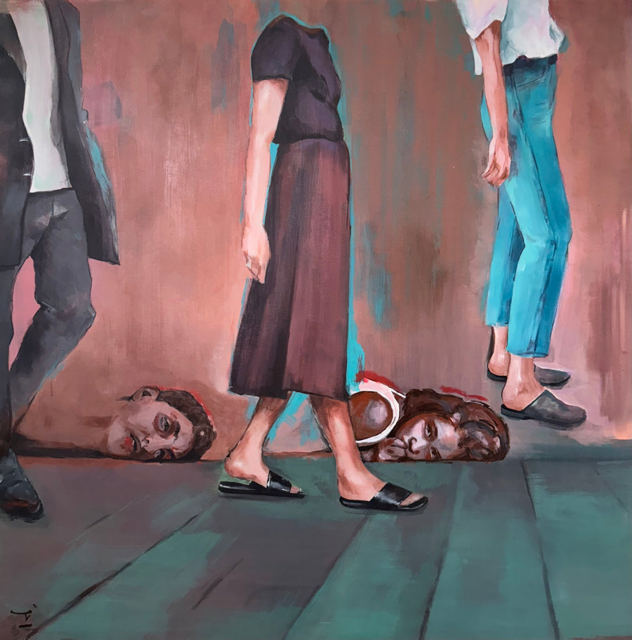 The Body Leaves: Original Acrylic on Canvas by Nima Khodayar | VanArtHub, an original painting in the Large Statement Paintings collection