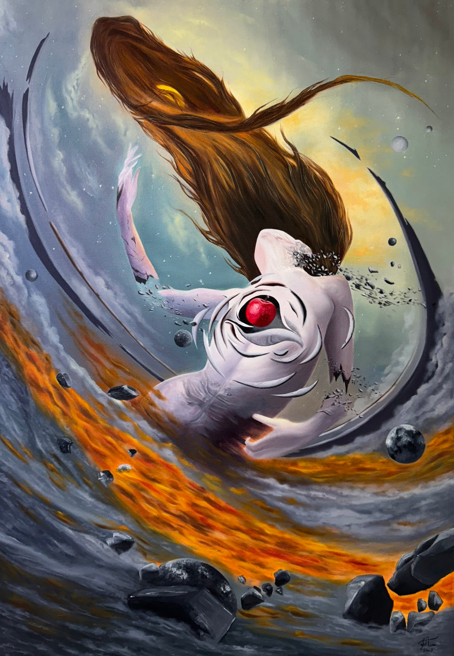 The Embrace of Wind: Original Oil on Canvas by Melina Ghaemi | VanArtHub, an original painting in the Large Statement Paintings collection