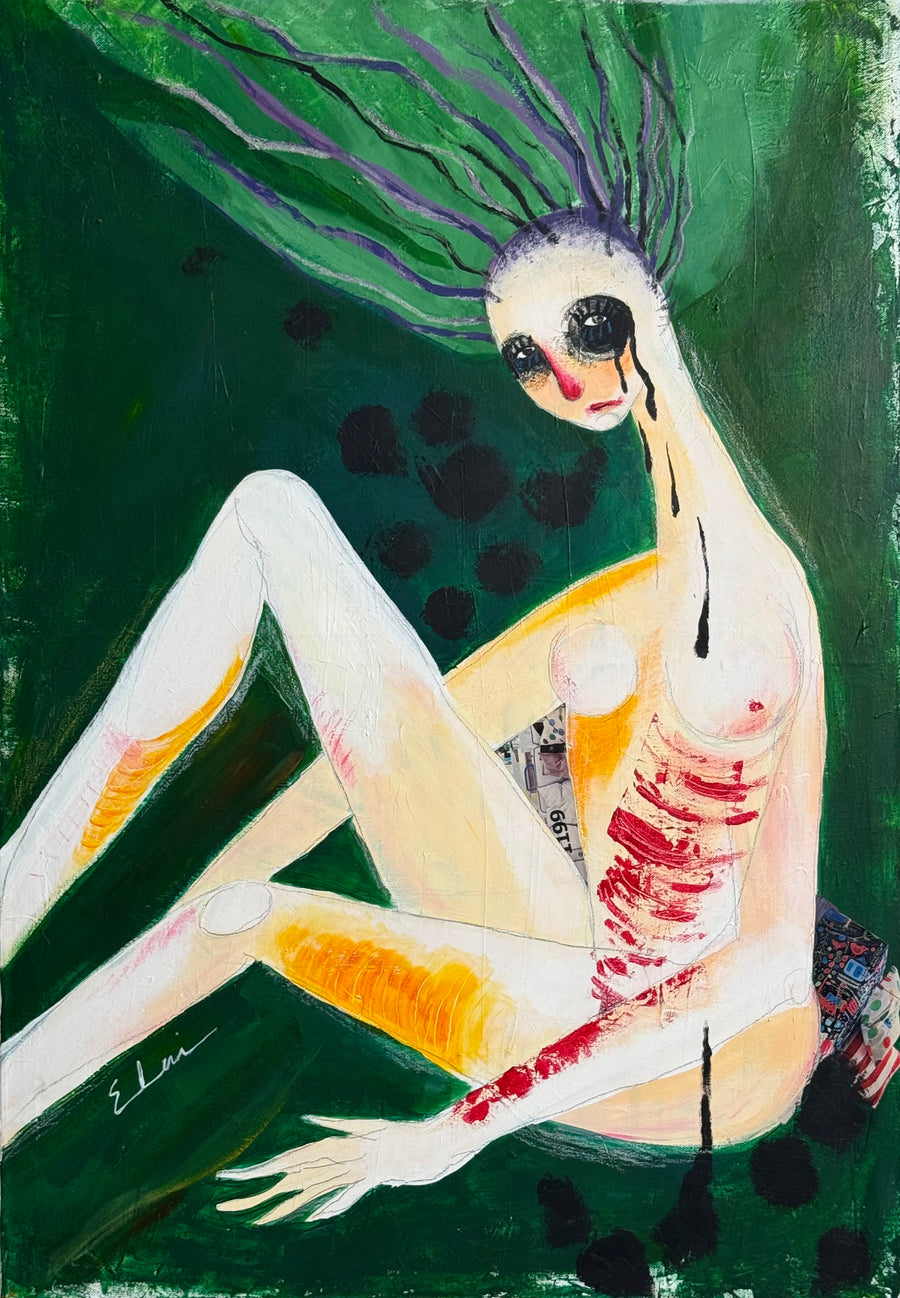 Solitude: Original Mixed Media on Canvas by Elmira Hokmabadi | VanArtHub, an original painting in the Best of 2026 collection