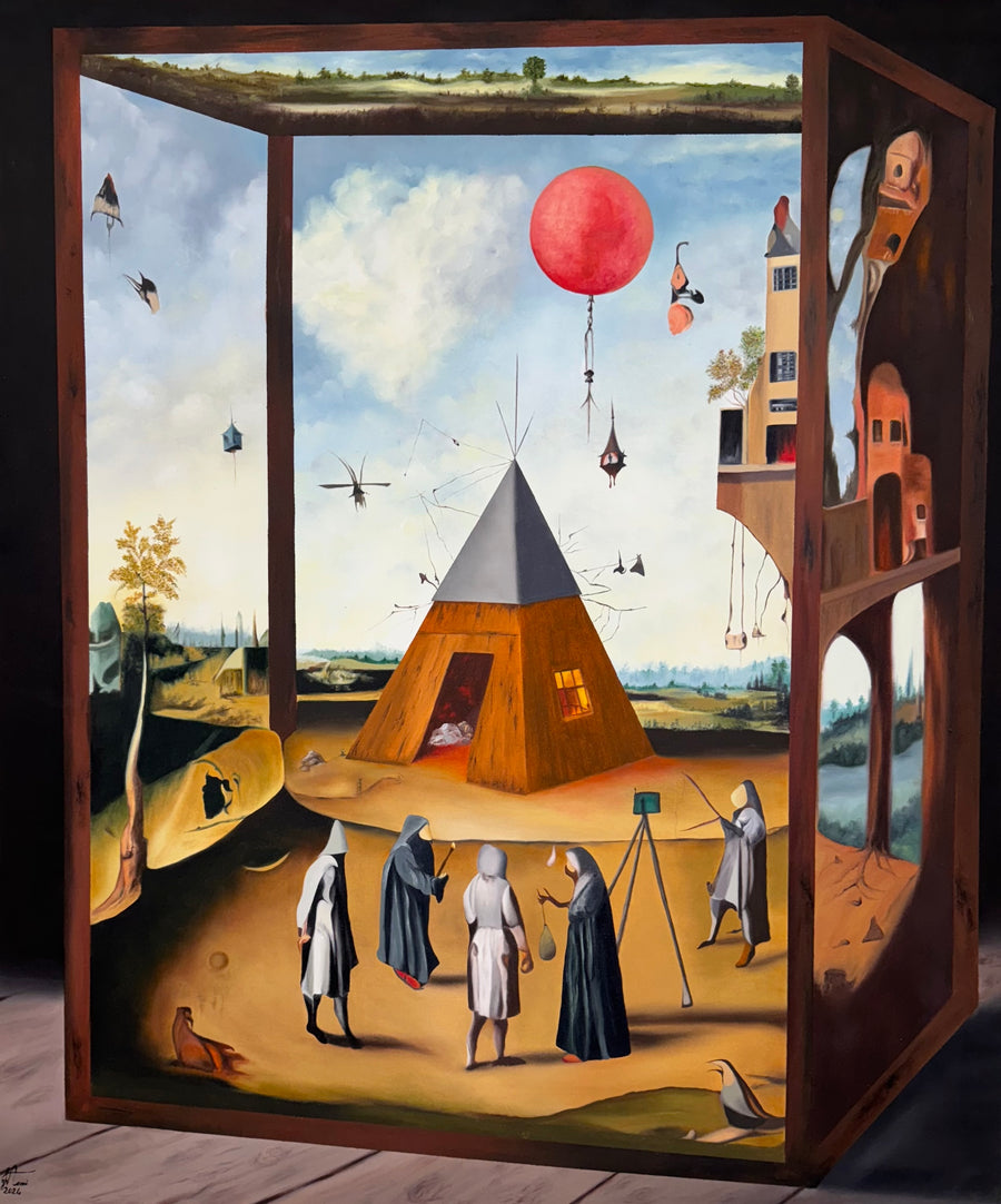 Mistaken World: Original Oil on Canvas by Melina Ghaemi | VanArtHub, an original painting in the Above $1000 collection