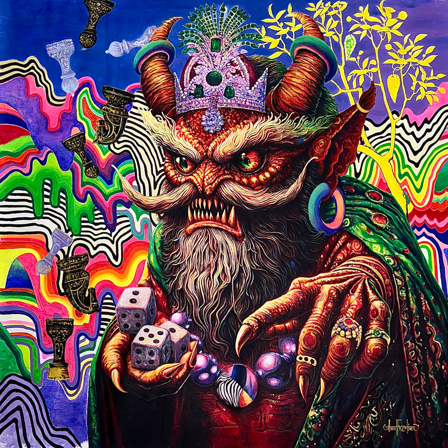 The Monster (Div)Command: Original Acrylic on Canvas by Amir Fazelian | VanArtHub, an original painting in the Large Wall Art collection