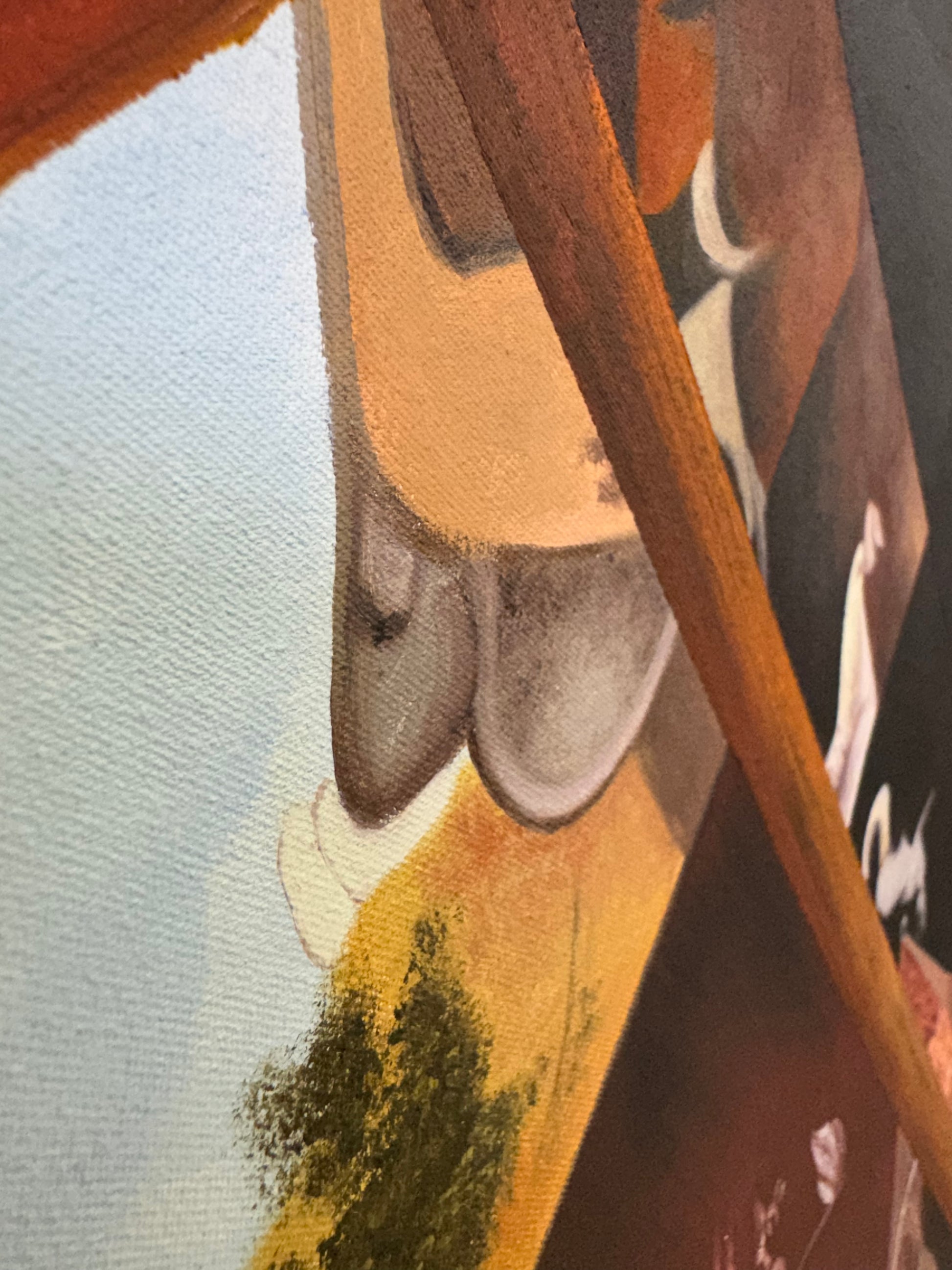 Small World in the Hands of a Stranger – detail 4 – Surrealist Oil by Melina Ghaemi | VanArtHub