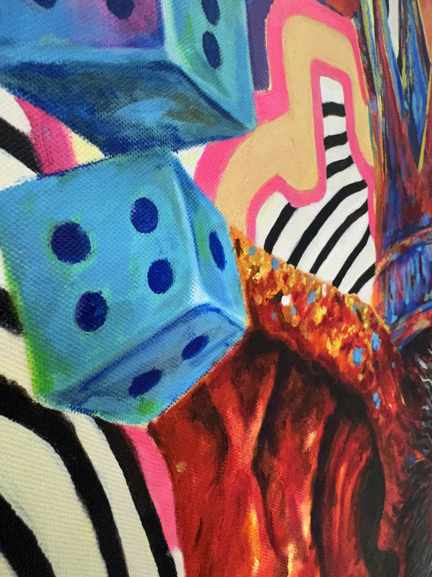 The Monster (Div) Trapped in Data – detail 3 – Acrylic by Amir Fazelian | VanArtHub