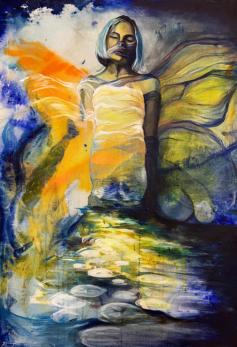 Beyond Rise and Fall: Original Acrylic on Canvas by Roshan | VanArtHub, an original painting in the Fall 2026 Picks collection