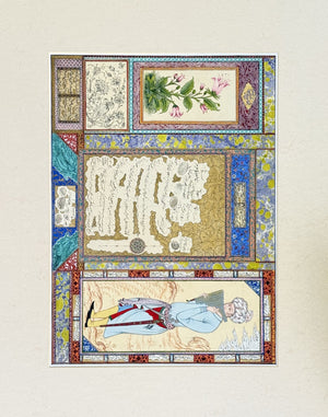 Muraqqa': The Blue Robe - Original Persian Miniature in Oil and Gold by Kamal al-Din Ghotb | VanArtHub