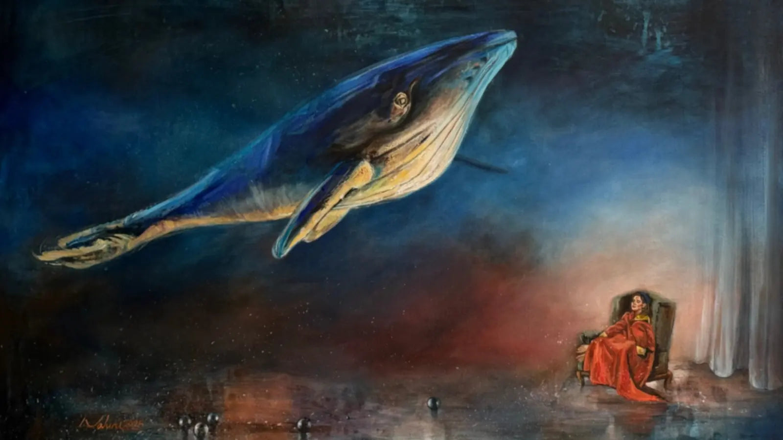Original painting from the VanArtHub collection, shown alongside a comparison with Bau-Xi Gallery