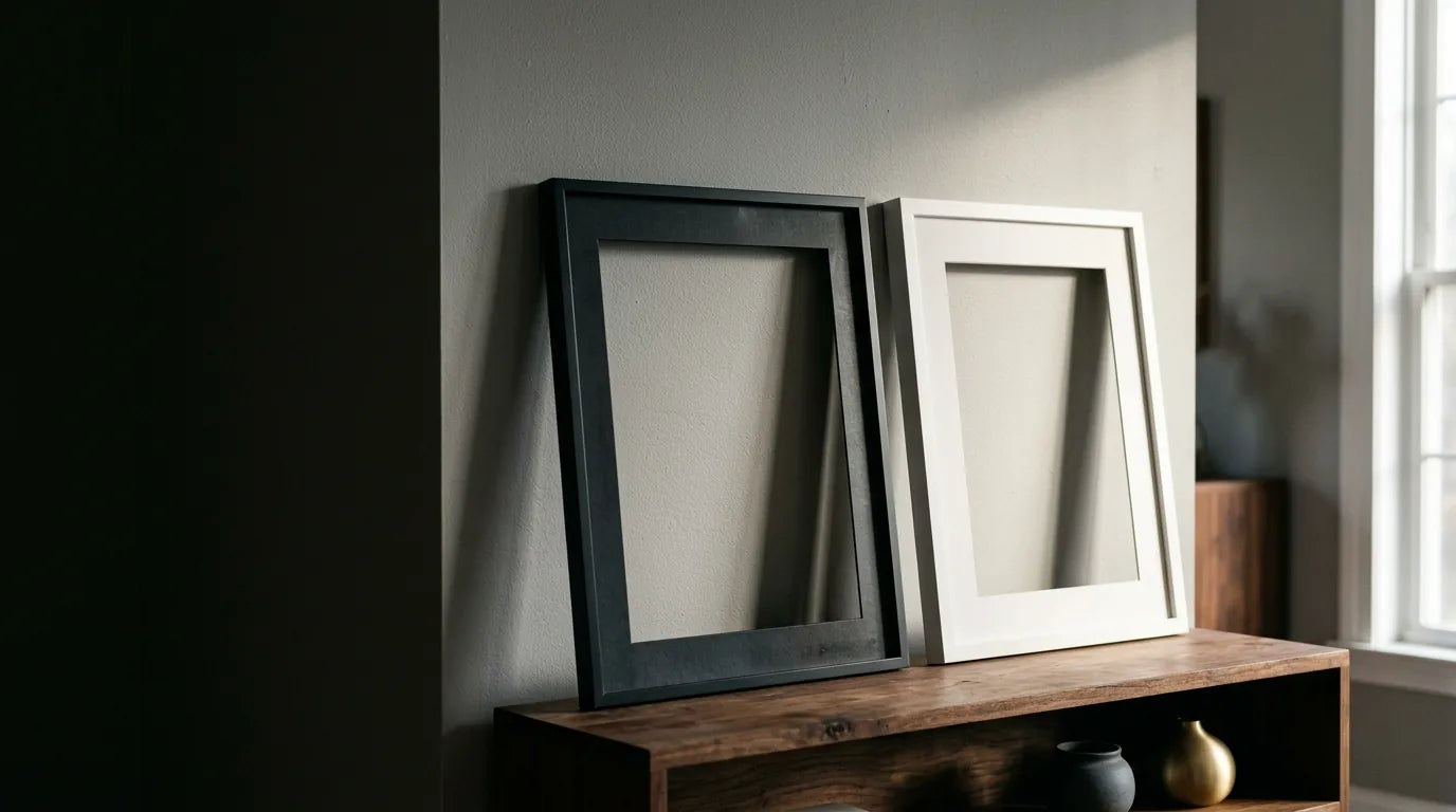 Black Frames vs White Frames, from the VanArtHub custom framing guides