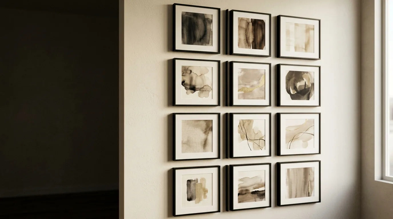 Matching Frames Across a Gallery Wall, from the VanArtHub custom framing guides